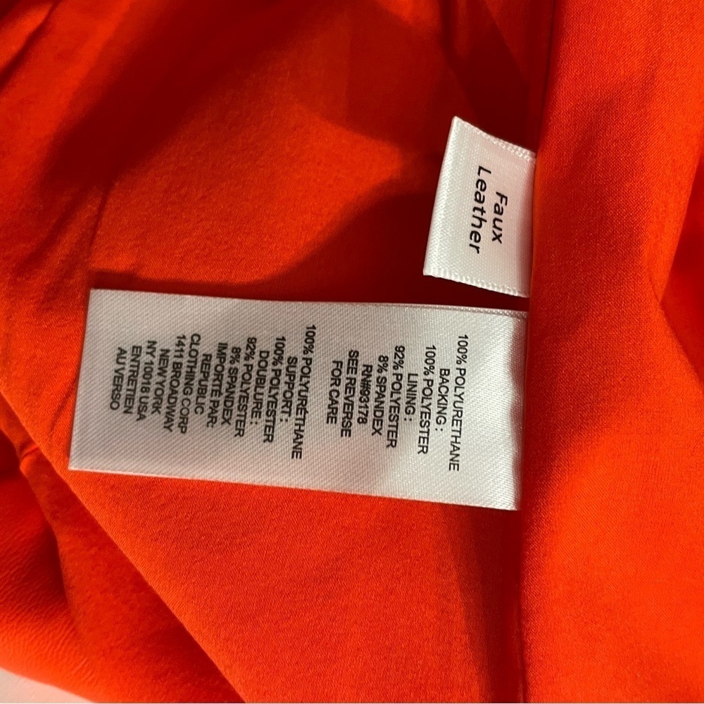 House of Harlow orange faux leather blazer jacket oversized NWT - Picture 11 of 12